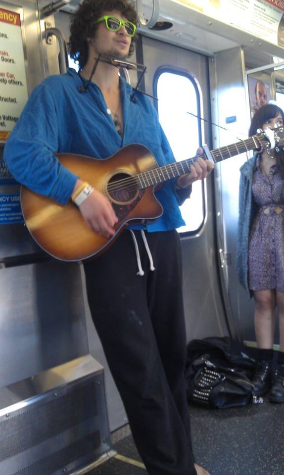 One man band on the train