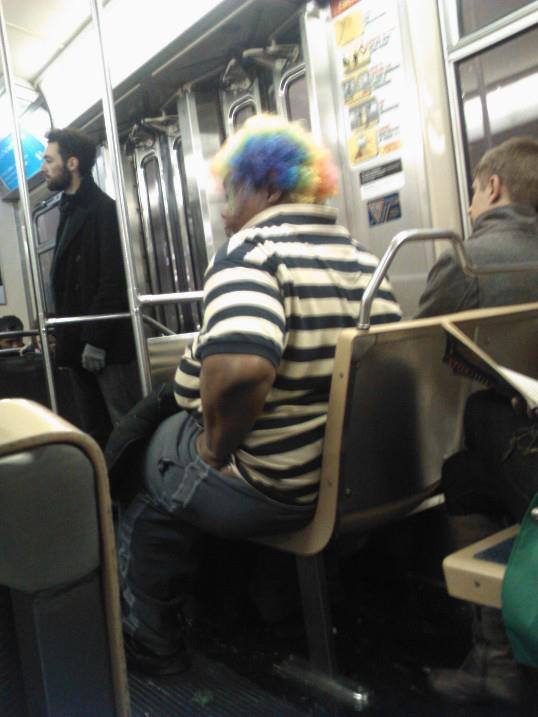 On his way to clown college