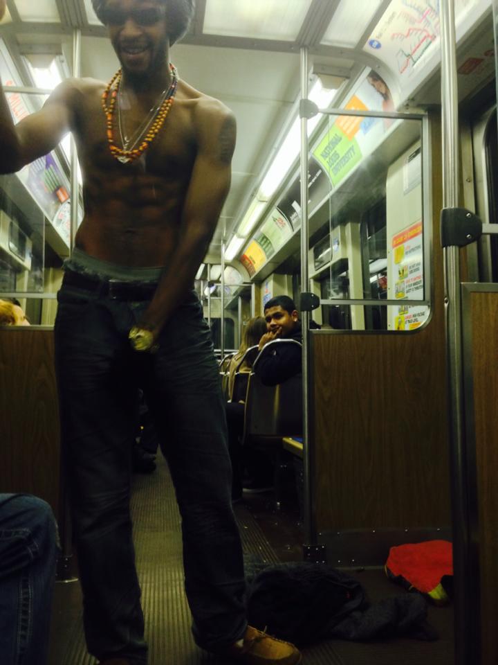 This guy was stripping on the train