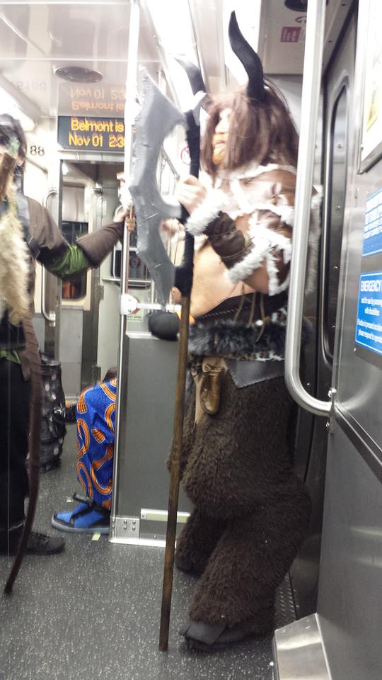 Minotaur riding the Red Line