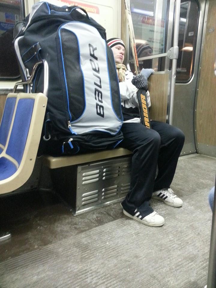 How do you even carry that giant ass hockey bag