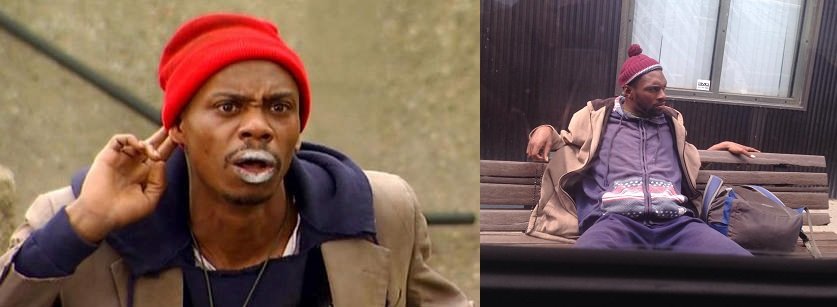 Real life Tyrone Biggums waiting on the bus