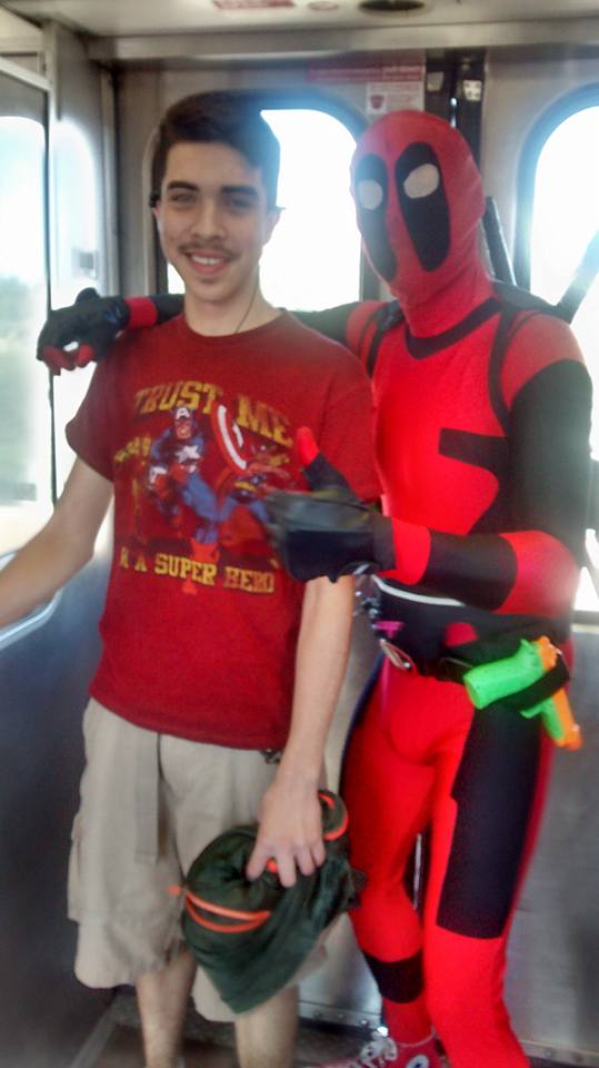 Deadpool rides the CTA!!