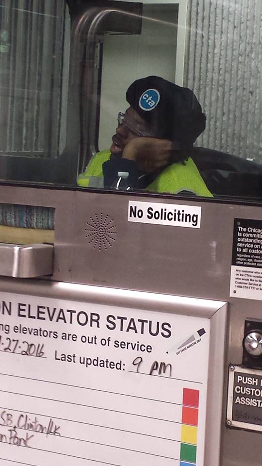 CTA Employee sleeping on the job