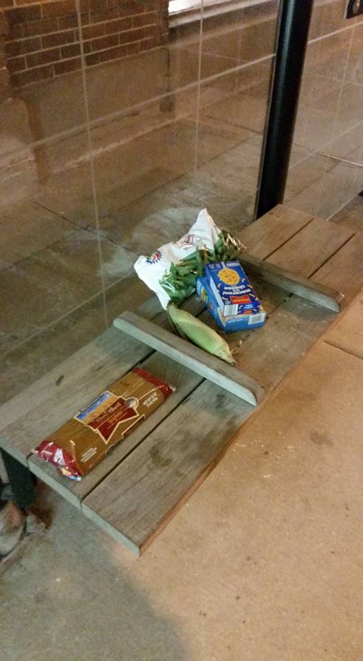 Free food at the bus stop