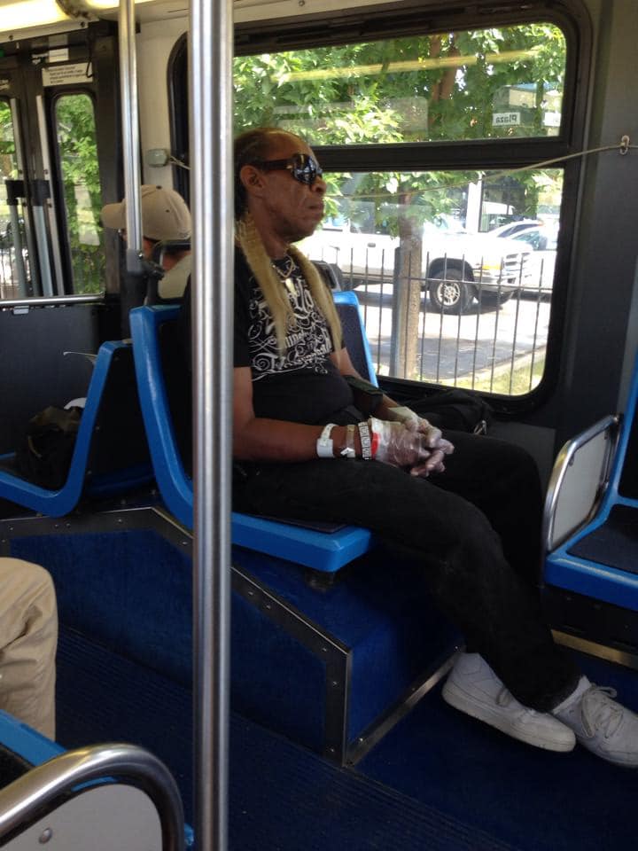 Freaky dude may have the right idea to wear gloves on the CTA
