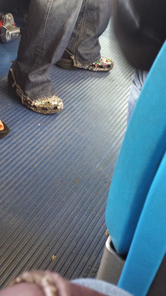 Guy with bedazzled Crocs