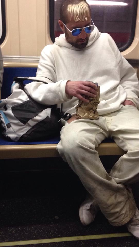 How did this guy leave the house this morning thinking this was a good look for himself?