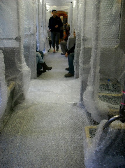 Now that’s one way to keep the new CTA train cars clean.. Never remove the bubble wrap.