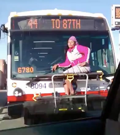 Woman Thinks She’s a Bike on CTA Bus #44 Wallace-Racine